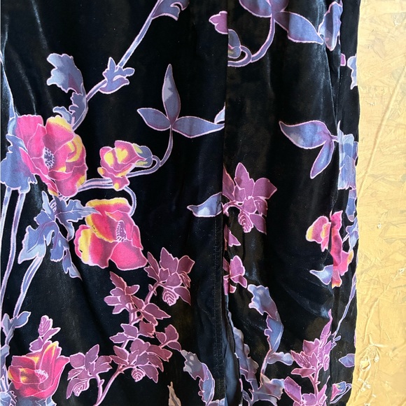 NWT Rachel Zoe Black Velvet Burnout Floral Slip Maxi Dress Dark Size 8 - Picture 4 of 7